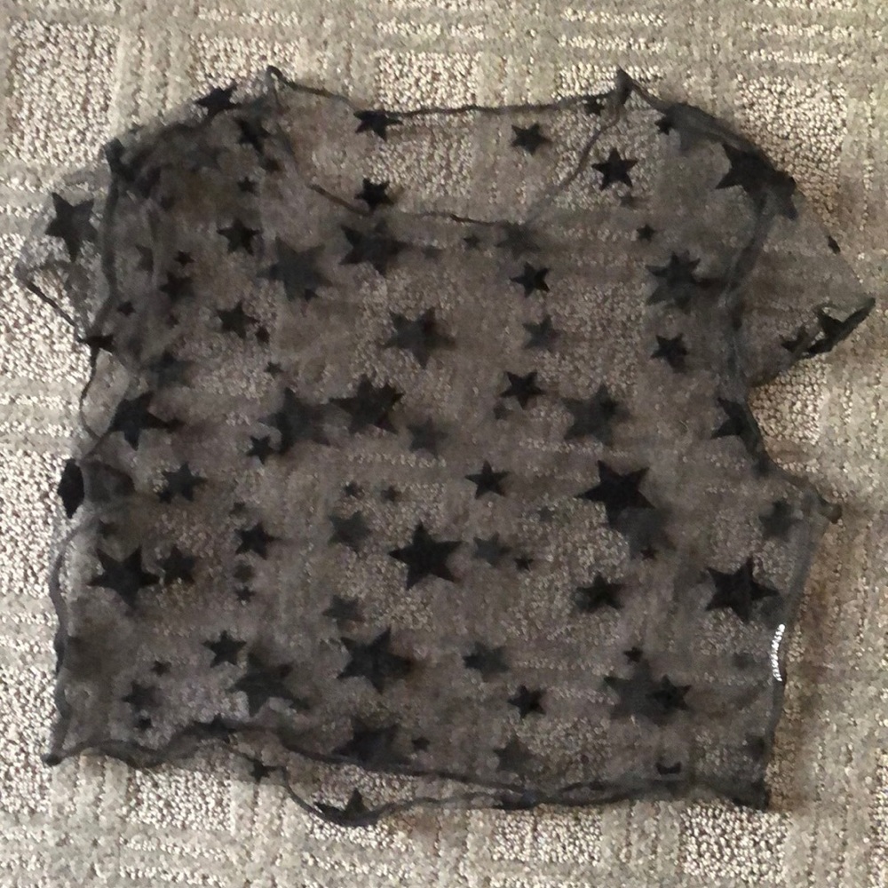 Mesh crop top with stars